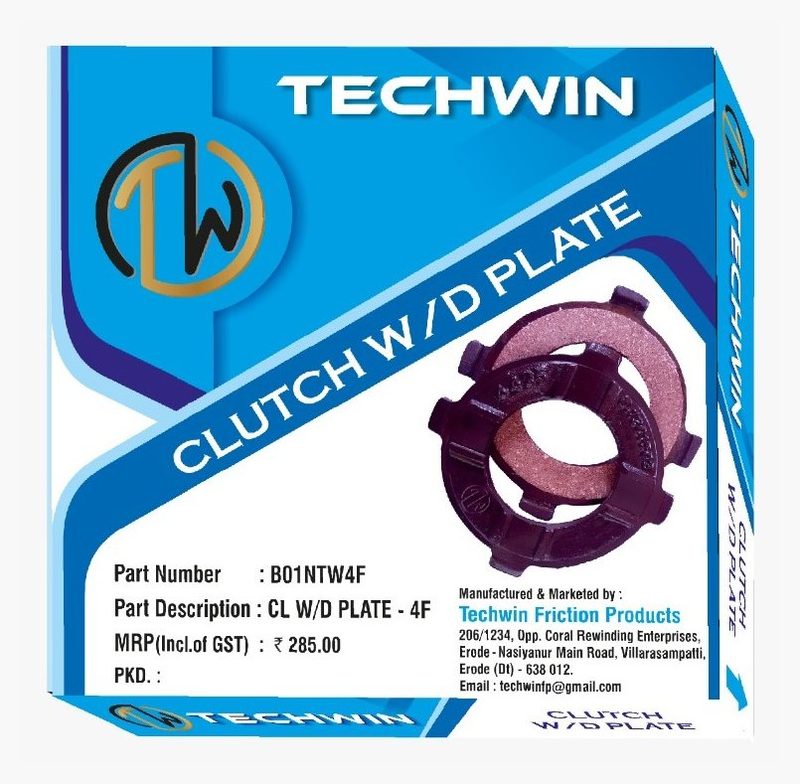 Techwin clutch plate carton printed by Balaji Grapics, Erode