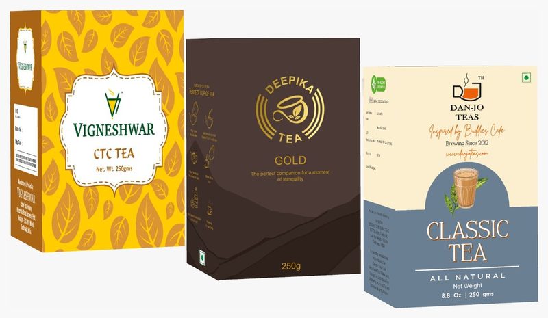 Tea carton range printed by Balaji Grapics, Erode