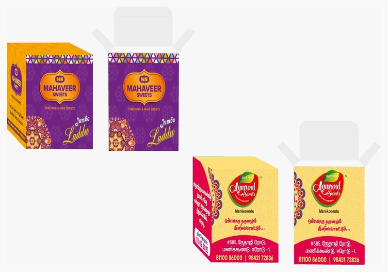 Mahaveer sweet cartons printed by Balaji Grapics, Erode