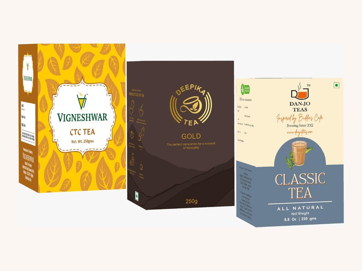 Tea carton range printed for Tamil Nadu tea packers